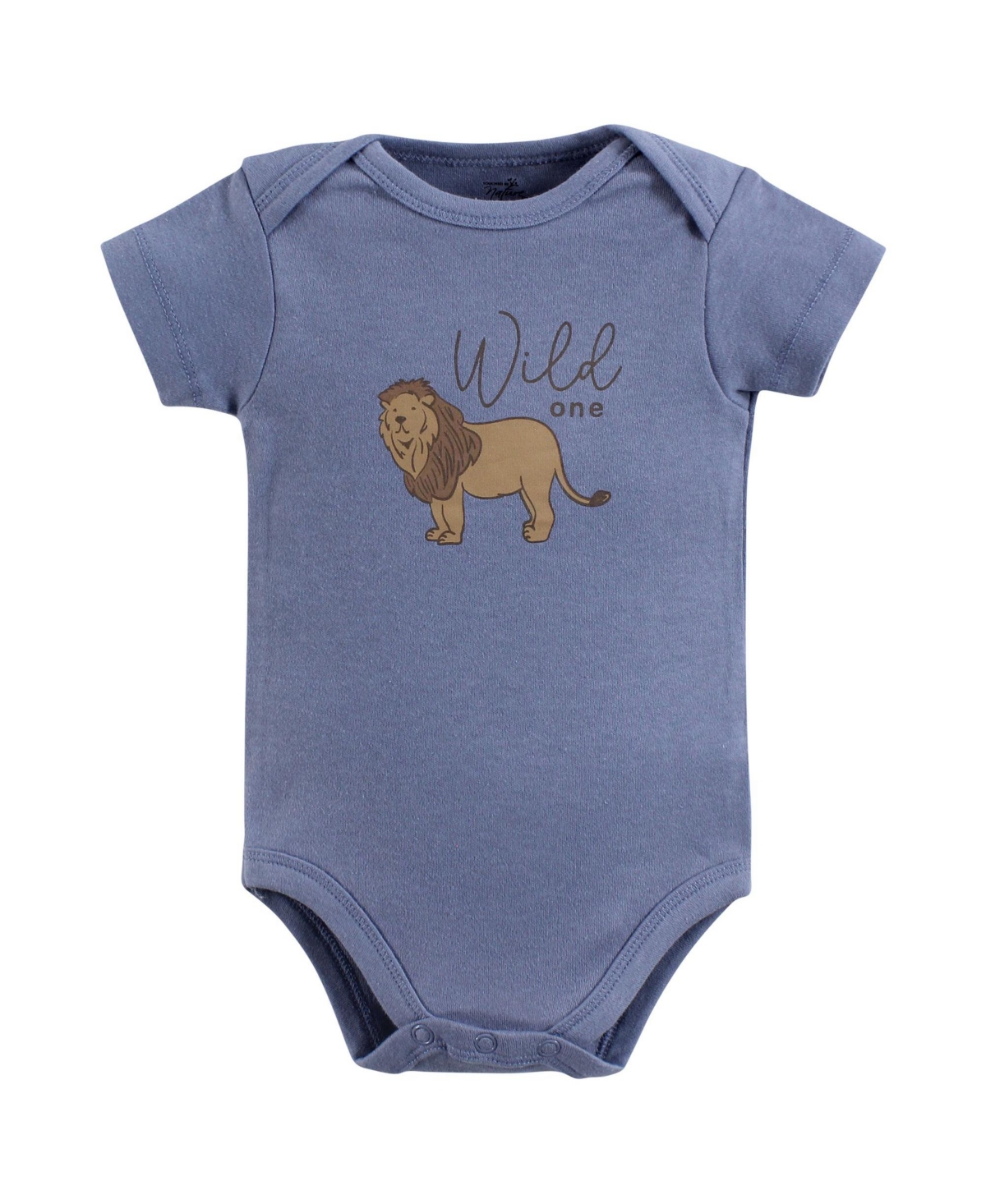 Touched by Nature Baby Boys Organic Cotton Bodysuits, Months - Classic safari