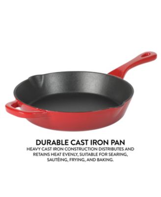 10 Inch Enamel Cast Iron Skillet - Gradient Red