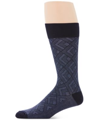 Men's Modern Diamond-Pattern Crew Casual Dress Socks