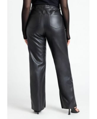 Women's Slit Hem Faux Leather Pant