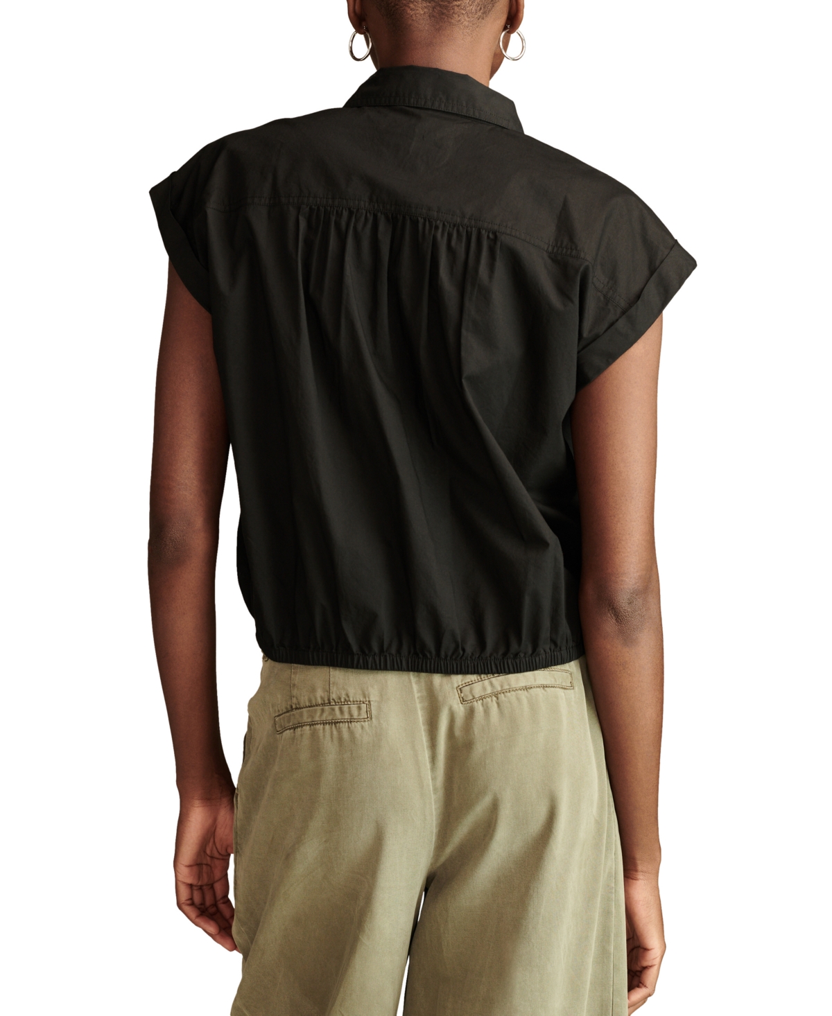 Lucky Brand Women's Cotton Drawstring-Hem Shirt