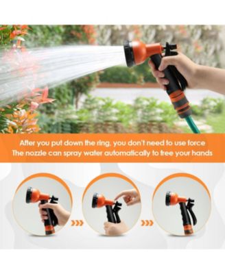 98ft Wall Mounted Retractable Garden Hose Reel with Hose Nozzle and Auto Rewind