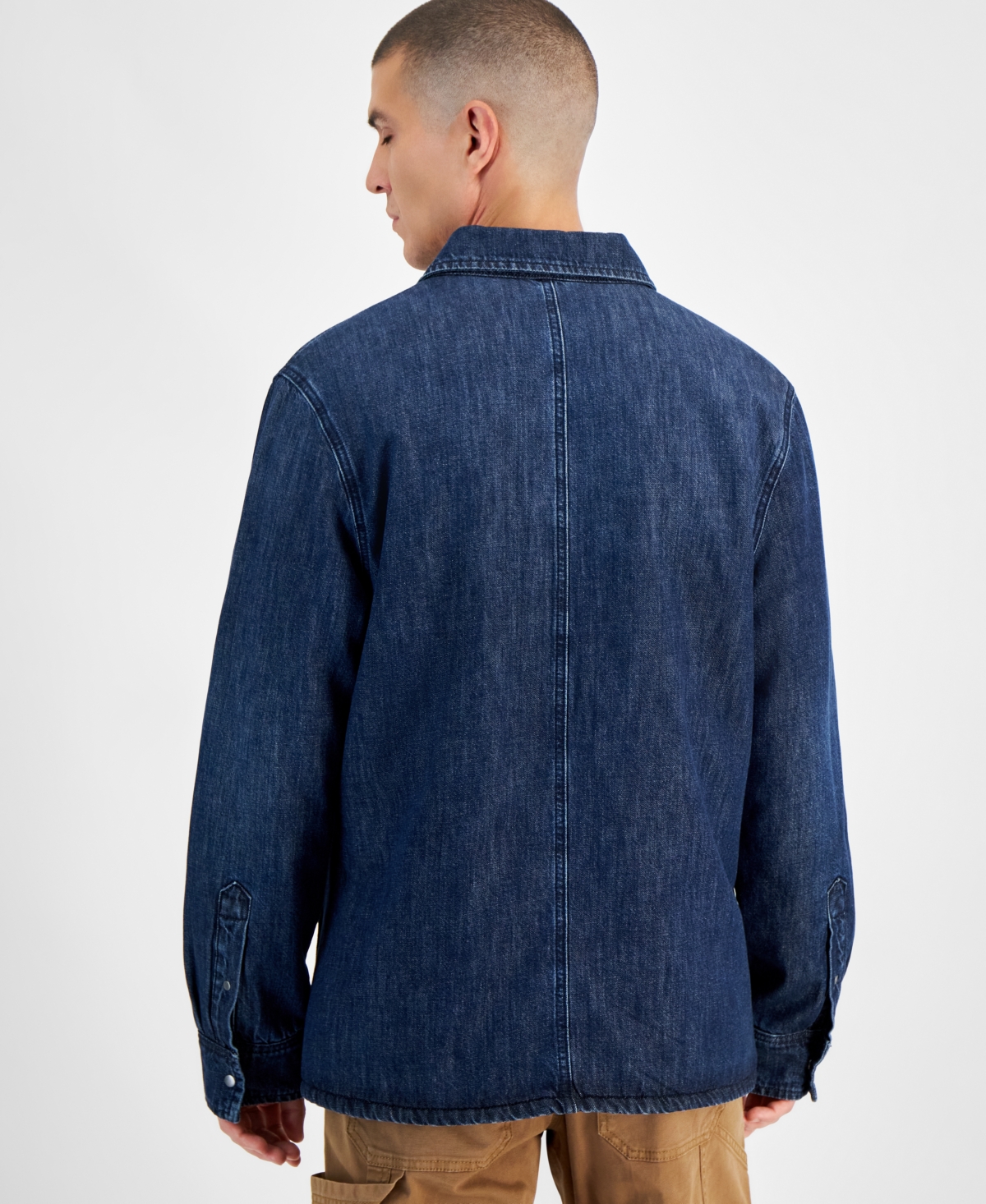 Sun + Stone Men'sSnap Front Denim Shirt Jacket, Exclusively at Macy's - Valley