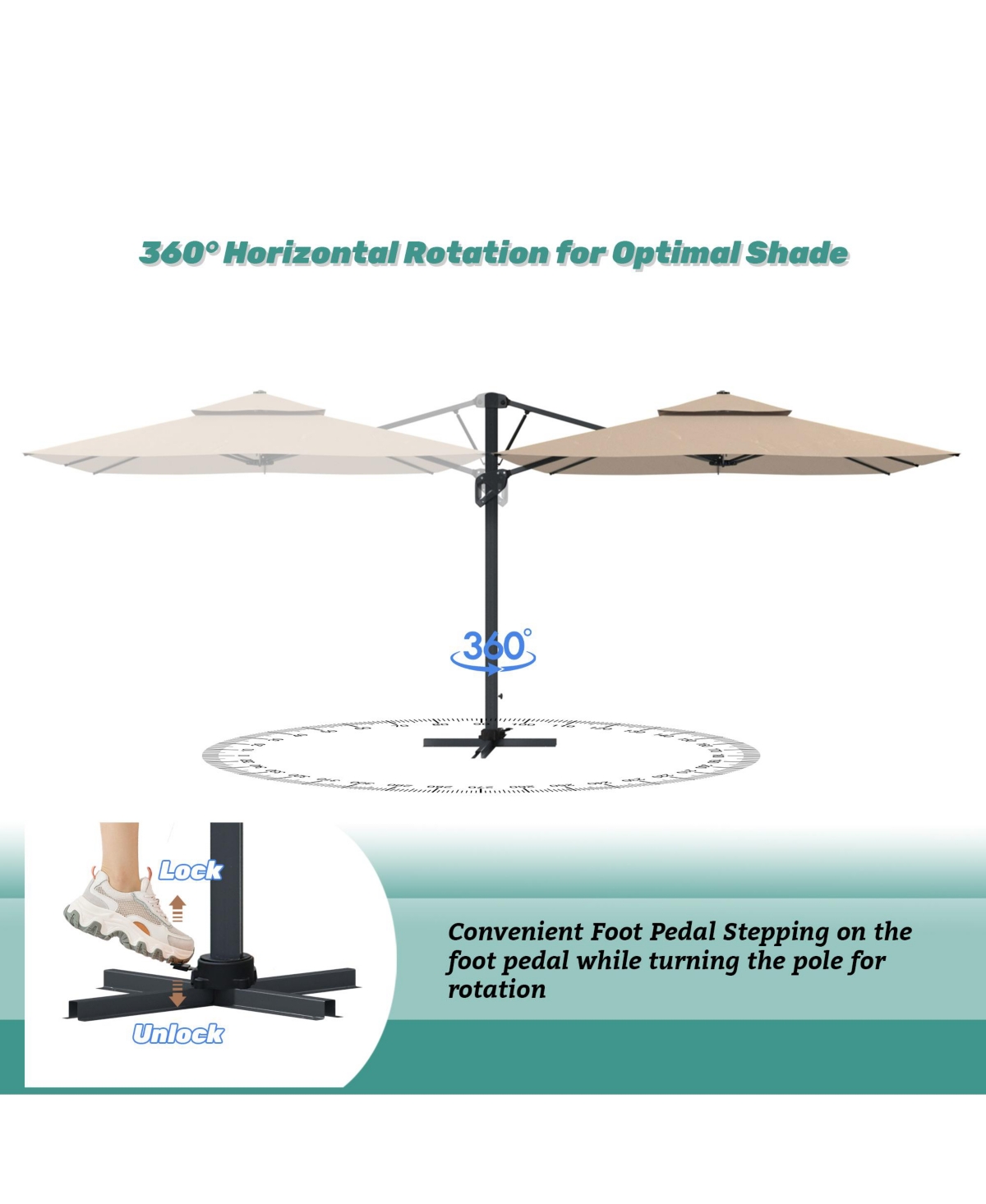 Boyel Living ft. Square Aluminum and Steel Cantilever Outdoor Patio Umbrella with Cover and Base
