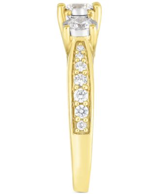 Diamond Three Stone Engagement Ring (1 ct. t.w.) in 14k White Gold