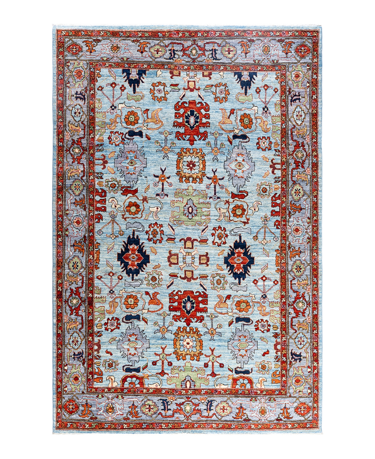 Adorn Hand Woven Rugs Serapi M1993 6'2"x9'5" Area Rug - Light Blue