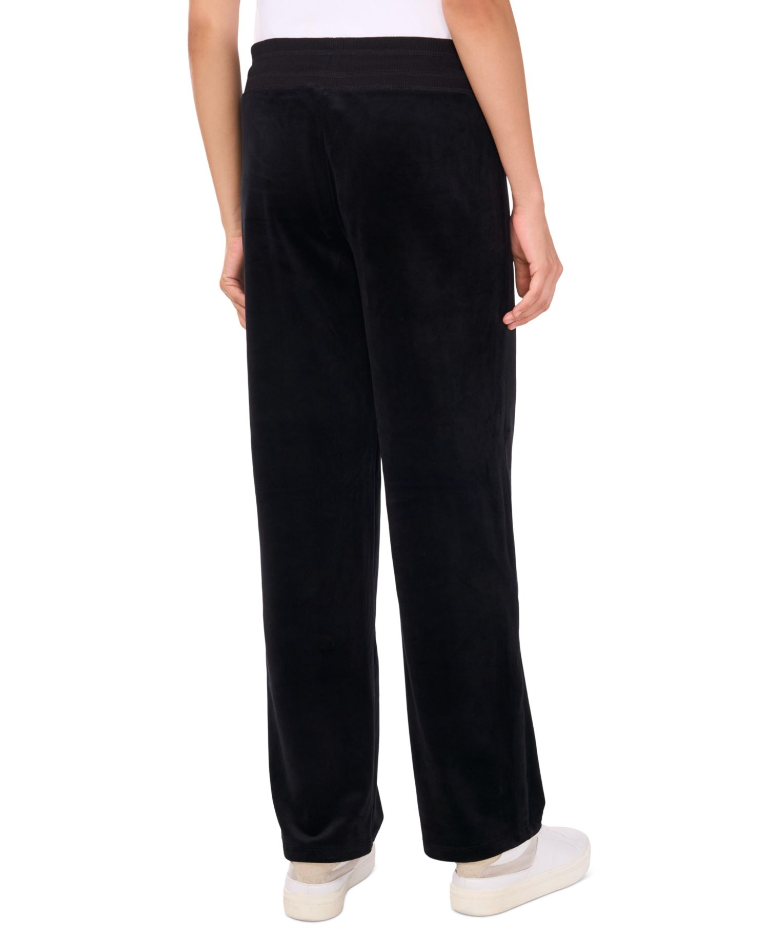 Women's Velour Drawstring-Waist Straight-Leg Pants