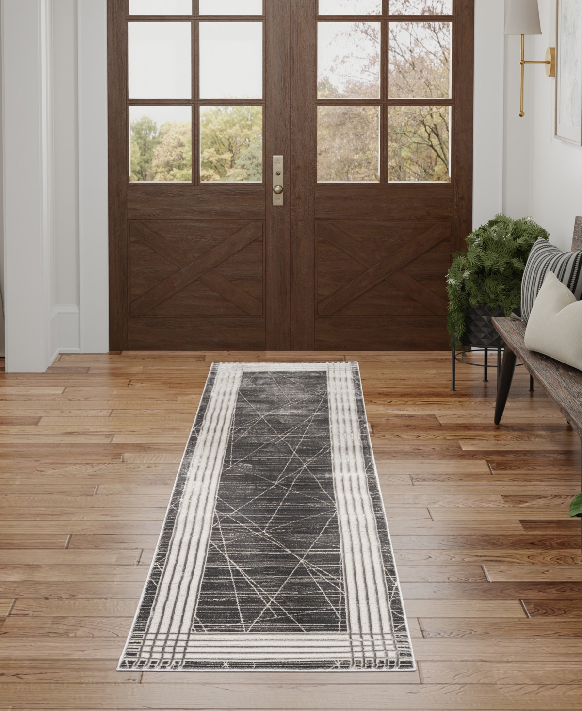 Nourison Home Desire Dsr01 2'3"x7'6" Runner Area Rug In Charcoal
