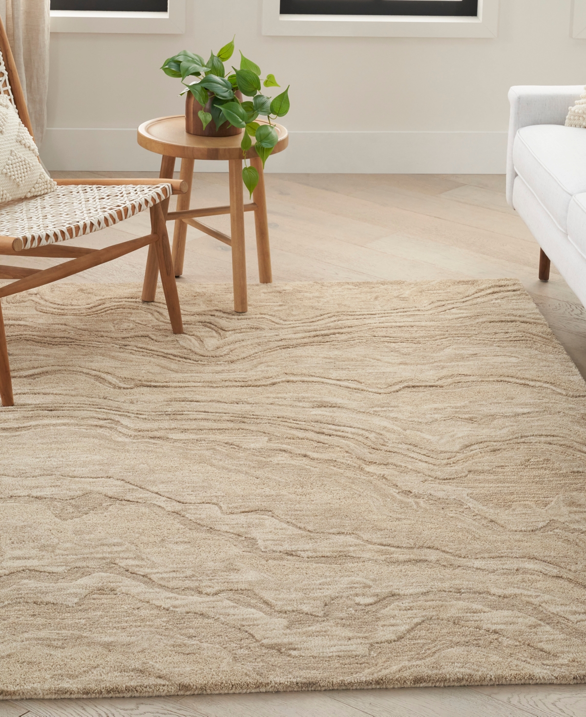 Nourison Home Graceful Gru01 5'3"x7'3" Area Rug In Taupe