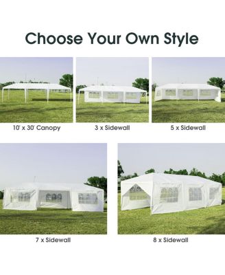 10 x 30 Feet Outdoor Canopy Tent with 6 Removable Sidewalls and 2 Doorways