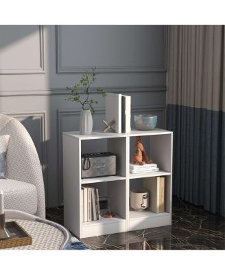 2 Pieces 2-tier Bookcase Set with Anti-toppling Device