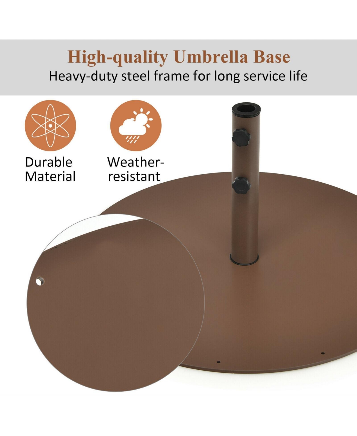Givimo Outdoor Steel Umbrella Base Stand for Backyard and Poolside
