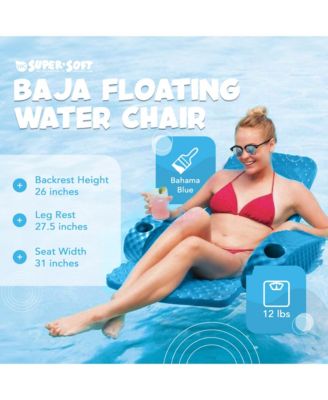 Folding Baja Chair Swimming Pool Float Armchair, Marina Blue