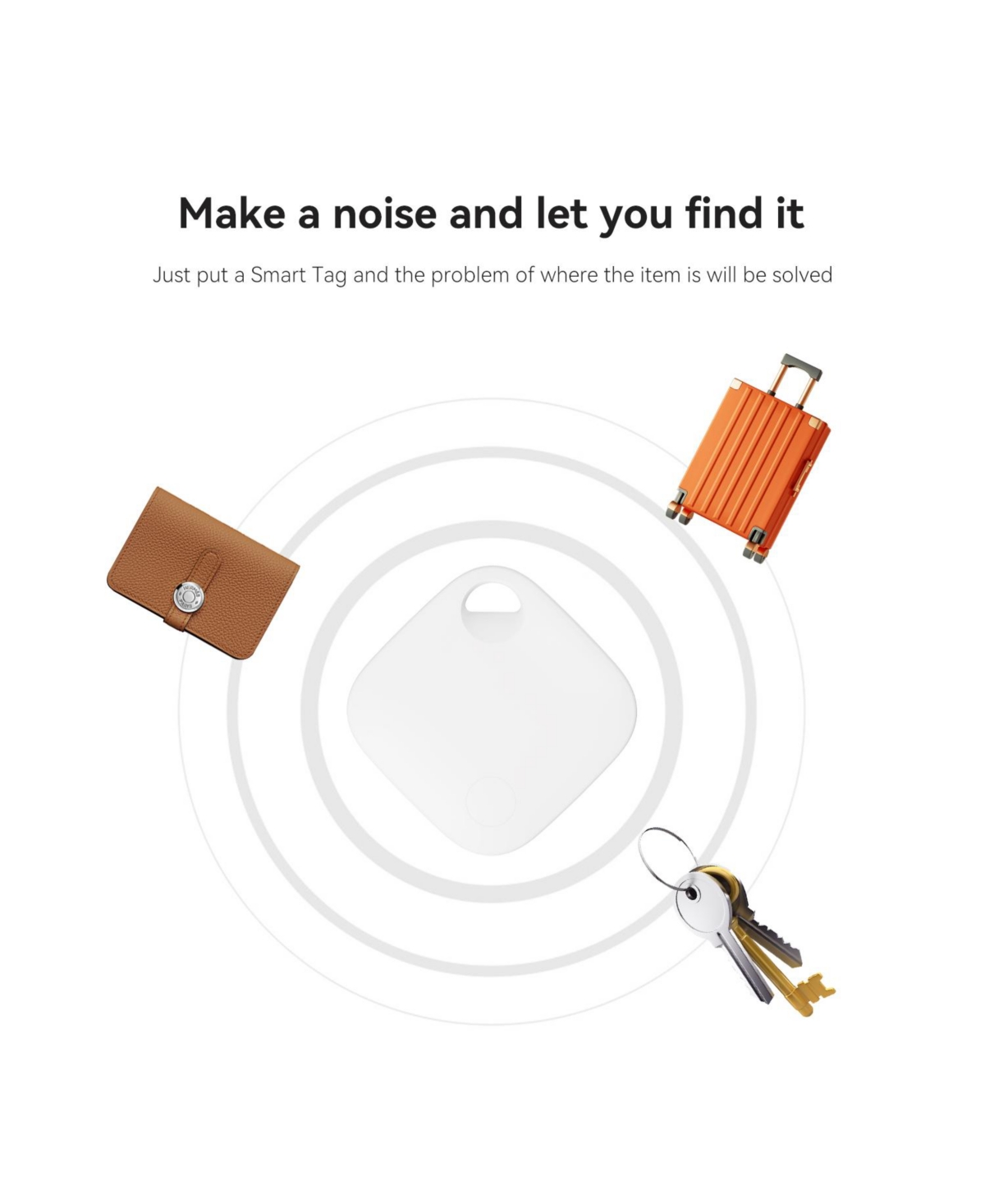 Eco4Life Smart Tag Works with Apple Find My App (Ios only) - 4 - Open White