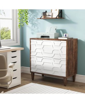 2-Drawer File Cabinet, Lateral Filing Cabinet, Office Storage Cabinet, Printer Stand with Storage Drawer for Home Office