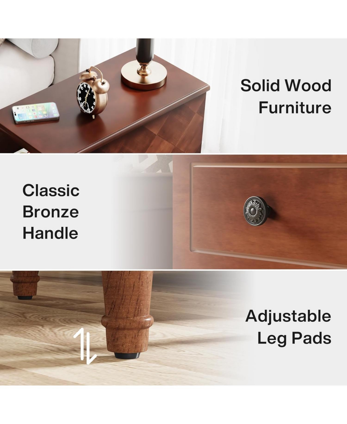 Tribesigns Solid Wood End Table, Fully Assembled Narrow Side Table with Drawers, Pre-Assembled Nightstand Slim Bedside Table for Spaces, Living