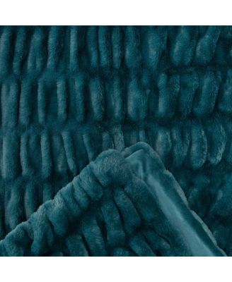 Premium Ruched Faux Fur & Mink Reversible Blanket, Throw