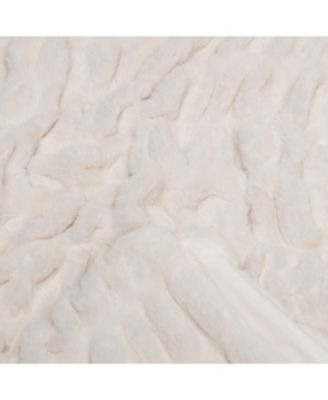 Premium Ruched Faux Fur Throw Blanket - Luxurious, Soft Reversible Mink Blanket - 108" x 86” (King Size) - Dark Gray