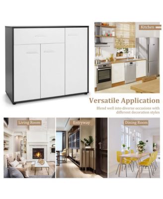 3-Door Buffet Sideboard Kitchen Storage Cabinet Console Cupboard w/Drawer