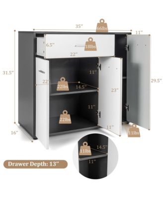 3-Door Buffet Sideboard Kitchen Storage Cabinet Console Cupboard w/Drawer