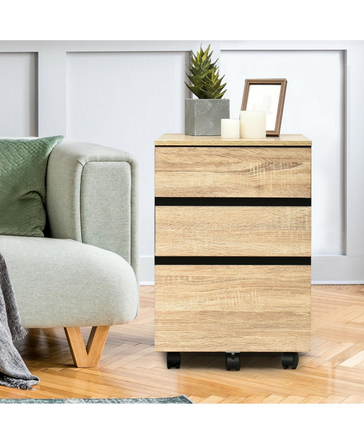 Skonyon 3-Drawer Mobile File Cabinet for Home Office