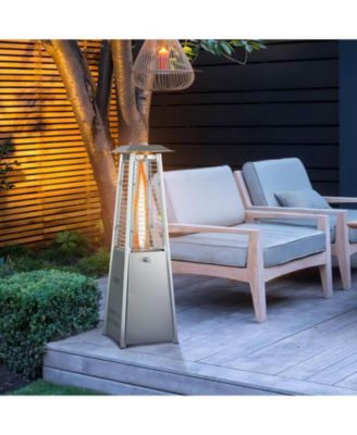 9500 BTU Portable Stainless Steel Tabletop Patio Heater with Glass Tube