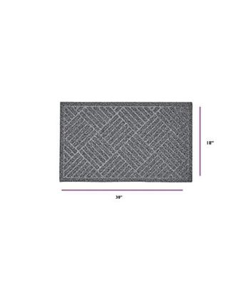 Non-Slip Doormat for Entry, 18" x 30", Waterproof Mat, Grey