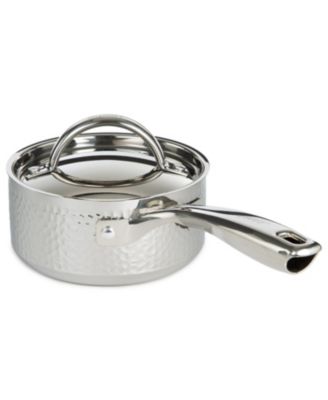 Vintage Tri-Ply 18/10 Stainless Steel 5.5" Saucepan 1qt. with Lid, Hammered