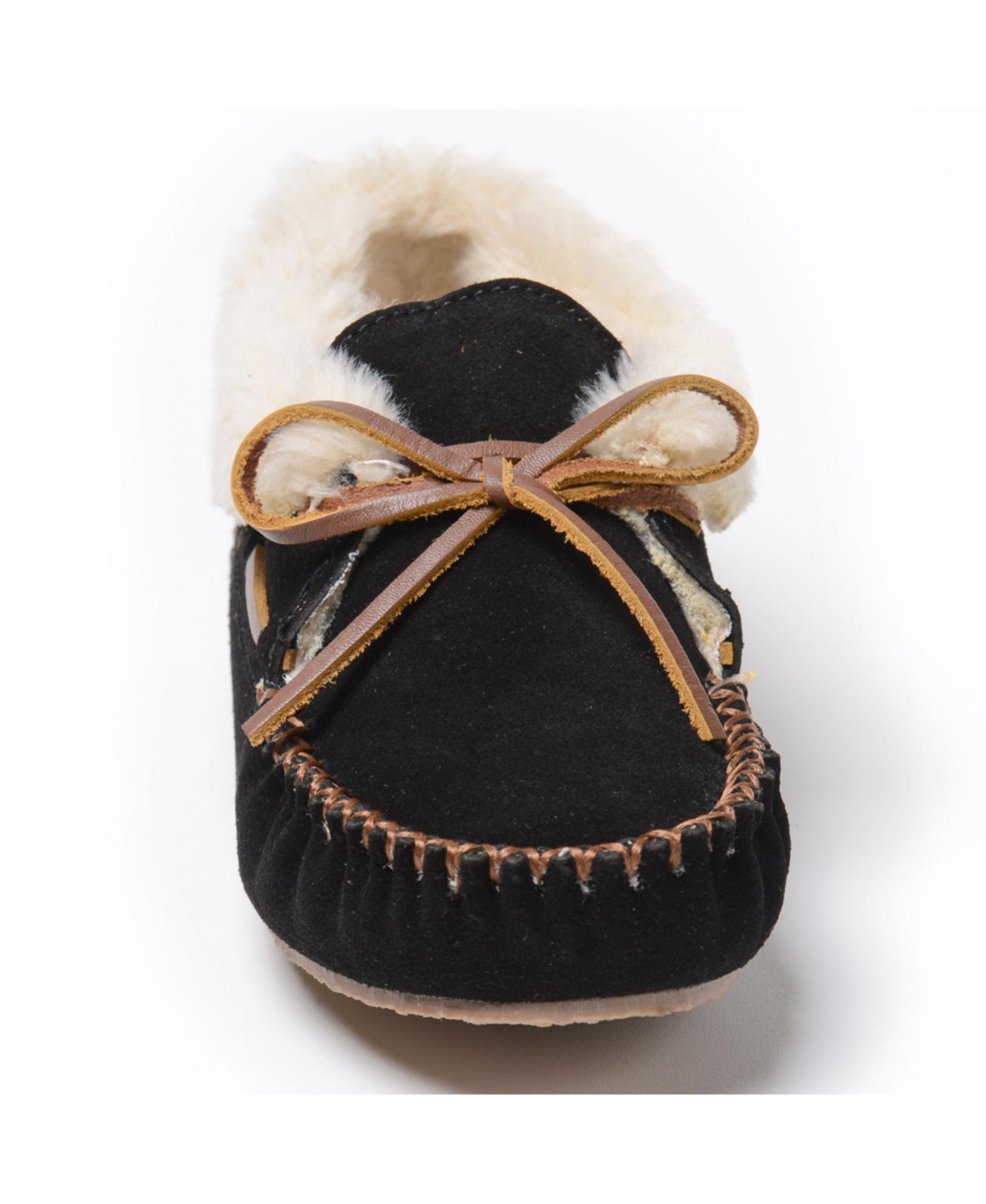 Женские ботинки Minnetonka Chrissy Suede Slipper Booties, цвет: Чёрный — фото 2