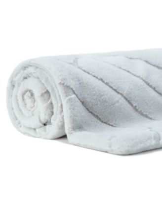 Premium Super Soft Emboss Faux Fur Silky Mink Throw Blanket Decorative Royal Soft Reversible Blanket, 50x65 Inches