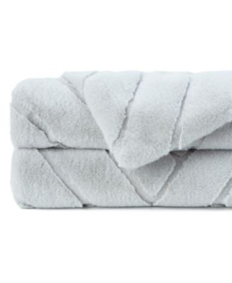 Premium Super Soft Emboss Faux Fur Silky Mink Throw Blanket Decorative Royal Soft Reversible Blanket, 50x65 Inches