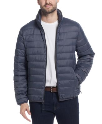 Men s Packable Neck Pillow Zip Front Quilted Jacket