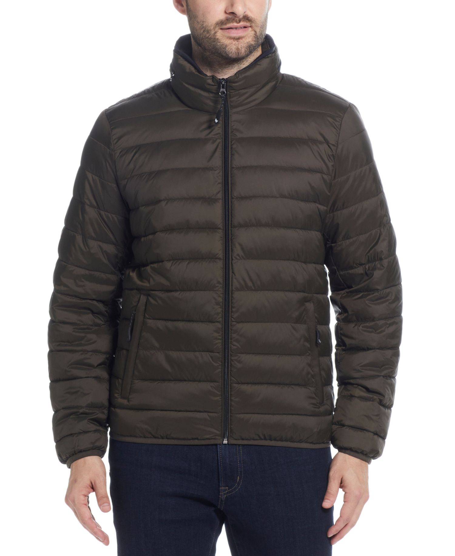 Men's Packable Neck Pillow Zip-Front Quilted Jacket