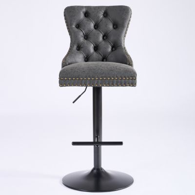  Retro-Style Adjustable Barstools with Tufted Backs