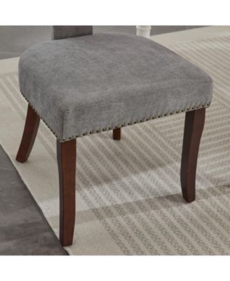 Mid Century Modern Linen Dining Chairs,Set of 2