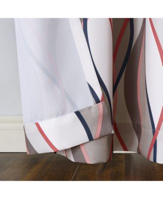 Intersect Ogee Print Semi-Sheer Grommet Curtain Panel