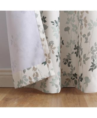 Mabel Floral Print Semi-Sheer Grommet Curtain Panel