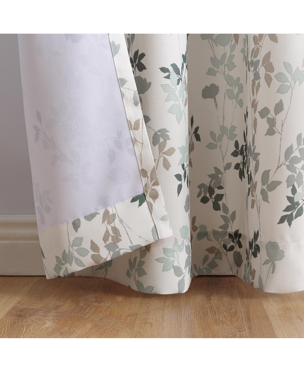 Mabel Floral Print Semi-Sheer Grommet Curtain Panel
