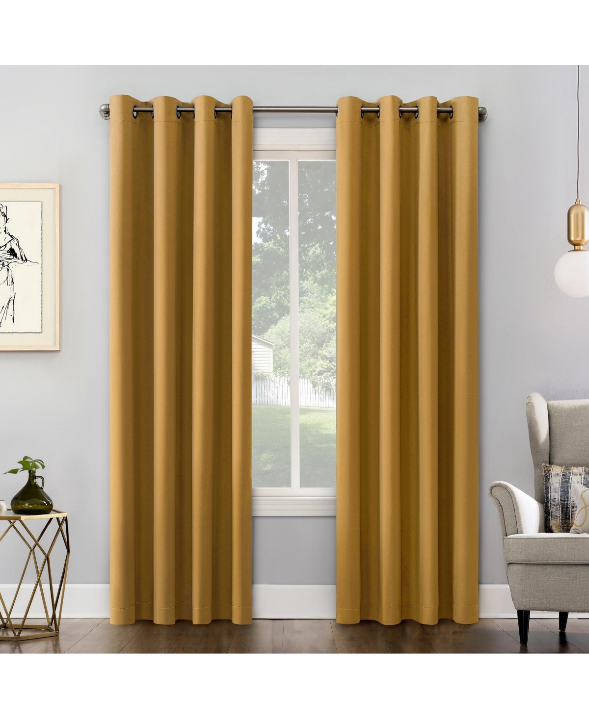 Sun Zero Saxon Energy Saving Blackout Grommet Curtain Panel