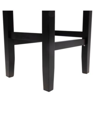 26" Backless Leather Counter Stools, 2-Pcs Set, Black