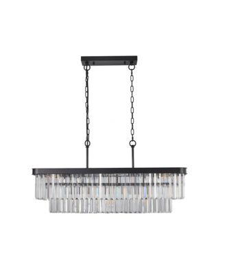 Crystal Chandelier with Adjustable Modern Industrial Design