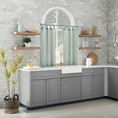 Washed Cotton Twist Tab Cafe Curtain Pair