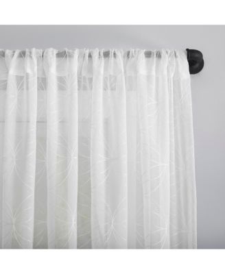 No. 918 Tamaryn Embroidered Trellis Sheer Rod Pocket Curtain Panel