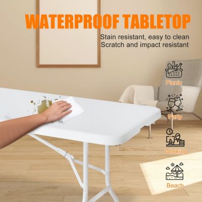 Streamdale 8ft Foldable Table Portable and Durable for Outdoor Activities