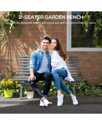 Aluminum Slatted Park Bench: 48.5" for Garden, Patio, Deck