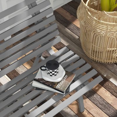 Aluminum Slatted Park Bench: 48.5" for Garden, Patio, Deck