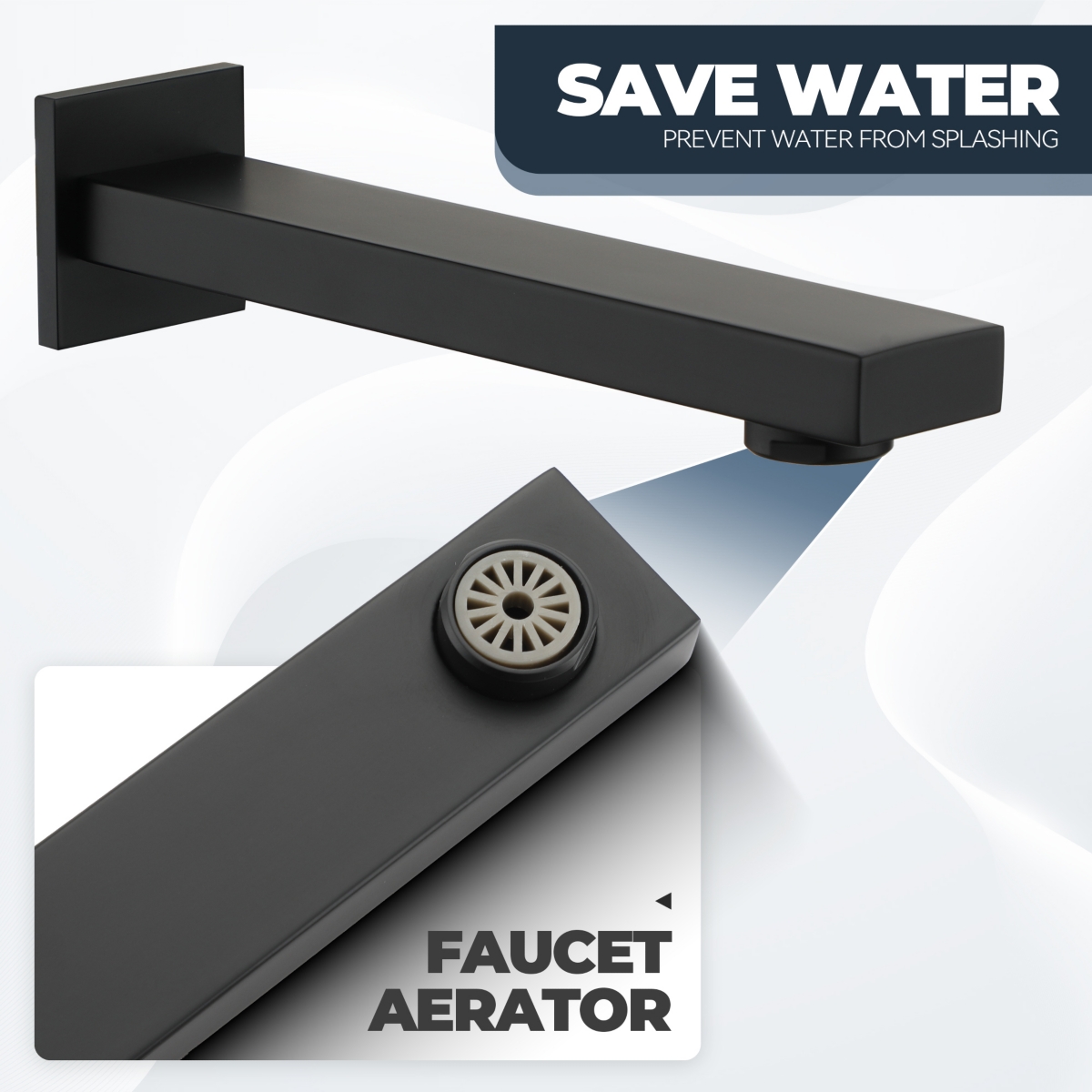 Casainc Inch Wall Mounted Square Shower System Set with Handheld Spray & Tub Spout