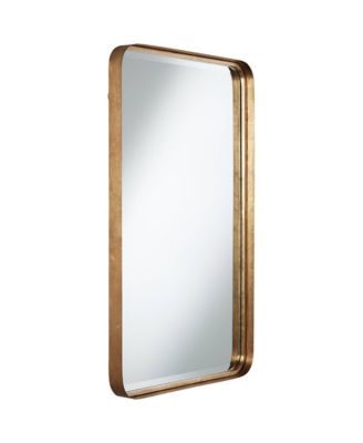 Andi Rectangular Vanity Decorative Wall Mirror Modern Beveled Glass Warm Gold Iron Frame 24" Wide for Bathroom Bedroom Living Room Home