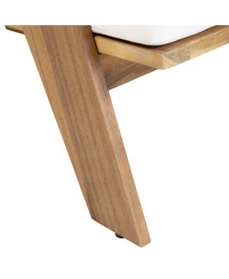 Streamdale Teak Finish Acacia Club Chairs with Cushions (Set of 2)