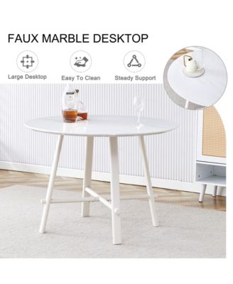 Modern White Circular Dining Table (42")